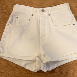 GRLFRND Jules White High-Rise Denim Shorts